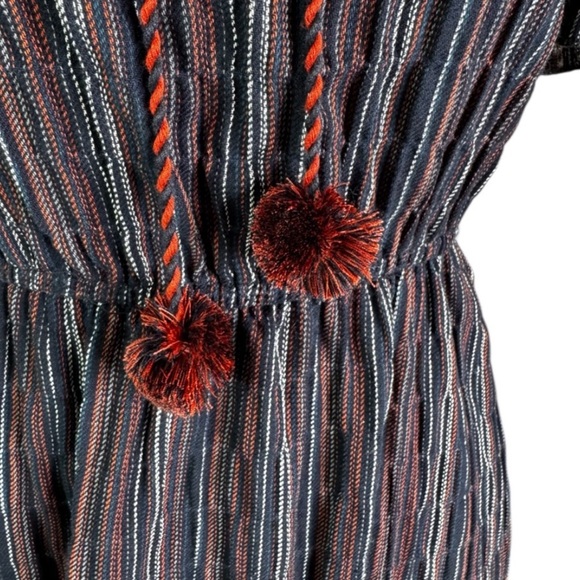 NWT Moon River Anthropologie Women's Cotton Striped Mini Dress Navy Blue Size S - Picture 3 of 11